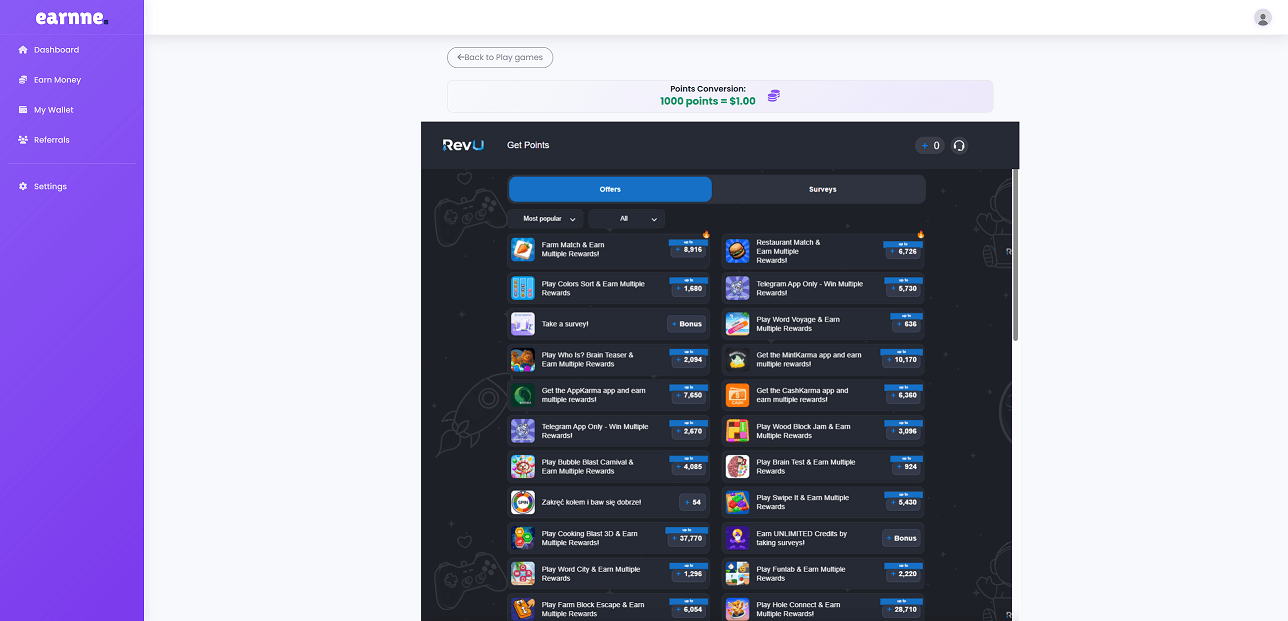 RevU on Earnne - Real gaming offers with legitimate payment processing