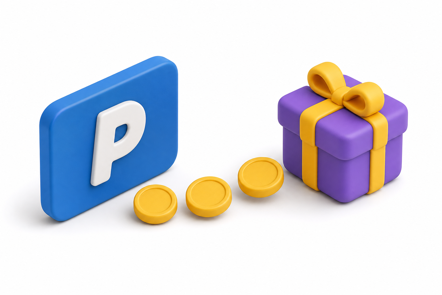 3D PayPal card and gift box comparing online earning payout methods