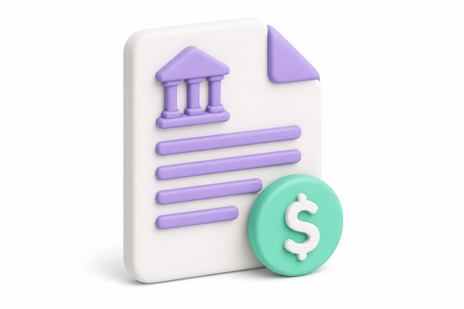 3D illustration of a tax document and dollar coin for tracking online survey income