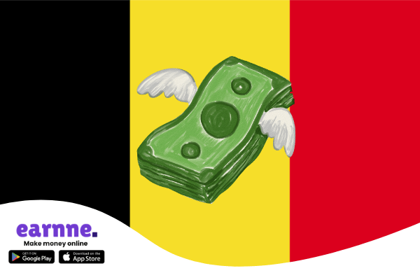 Earnne app available in the Belgium with rewards and online earning opportunities