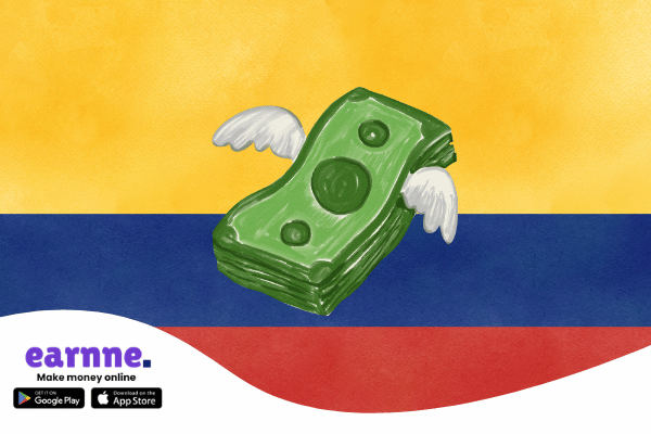 Earnne app available in the Colombia with rewards and online earning opportunities