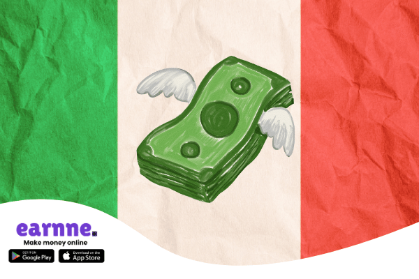 Earnne app available in the Italy with rewards and online earning opportunities