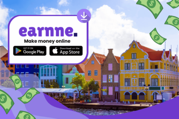 Earnne app showing remote work options in Utrecht, Netherlands including games, surveys, and microtasks