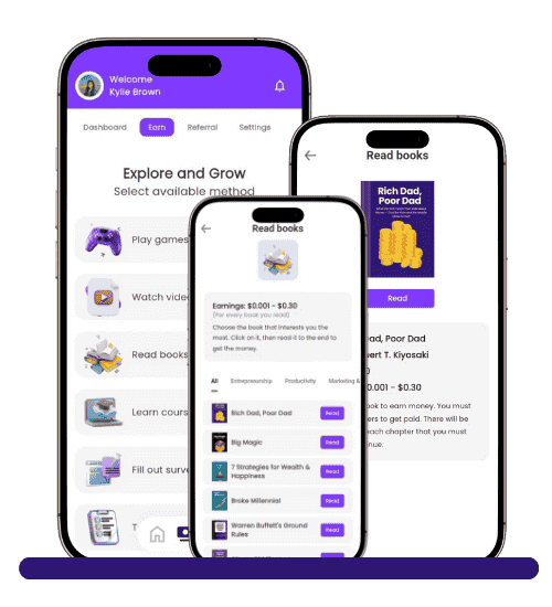 Earnne earnings dashboard and withdrawal options
